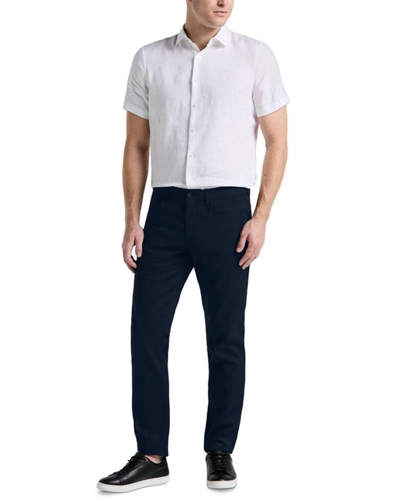 ペリーエリス メンズ ボトムス カジュアルパンツ パンツ Perry Ellis Mens DoubleWeave SlimFit 5Pocket Pants Dark Sapphire サファイア