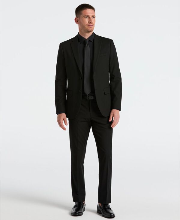 ペリーエリス メンズ ボトムス カジュアルパンツ スリムフィット Perry Ellis Mens Dobby Louislim Fit Suit Pants Black ブラック