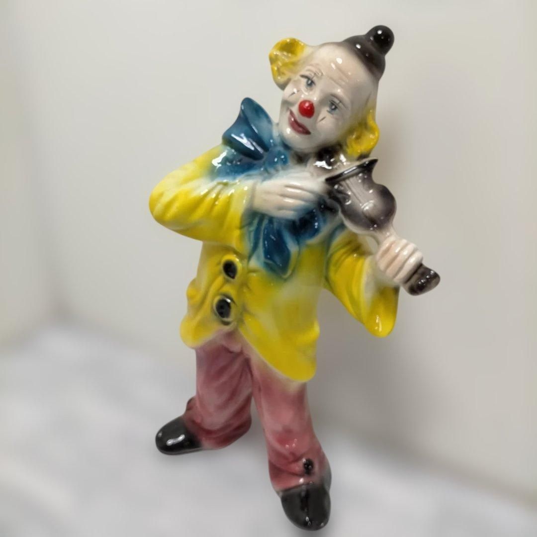 CAPODIMONTE ピエロ陶器人形 ヴァイオリン 置物 260217-9A CAPODIMONTE カポディモンテ ピエロ人形 ヴァイオリン演奏 イタリア製