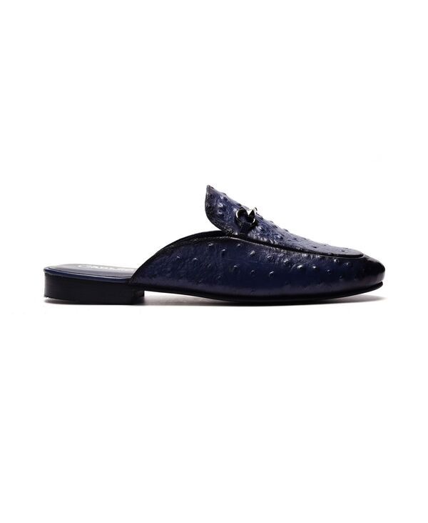 カルロスサンタナ メンズ シューズ サンダル Carlos by Carlosantana Mens Apollo Bit Slideshoes Blue Ostrich Leather ブルー