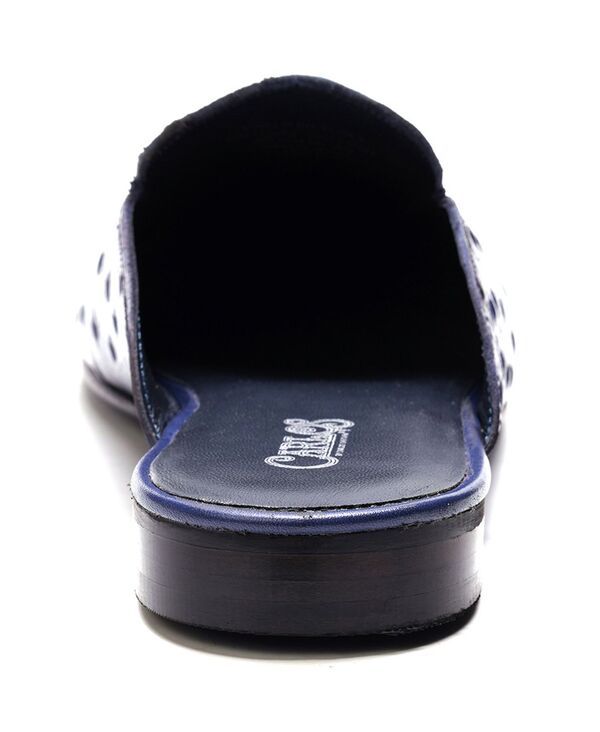 カルロスサンタナ メンズ シューズ サンダル Carlos by Carlosantana Mens Apollo Bit Slideshoes Blue Ostrich Leather ブルー