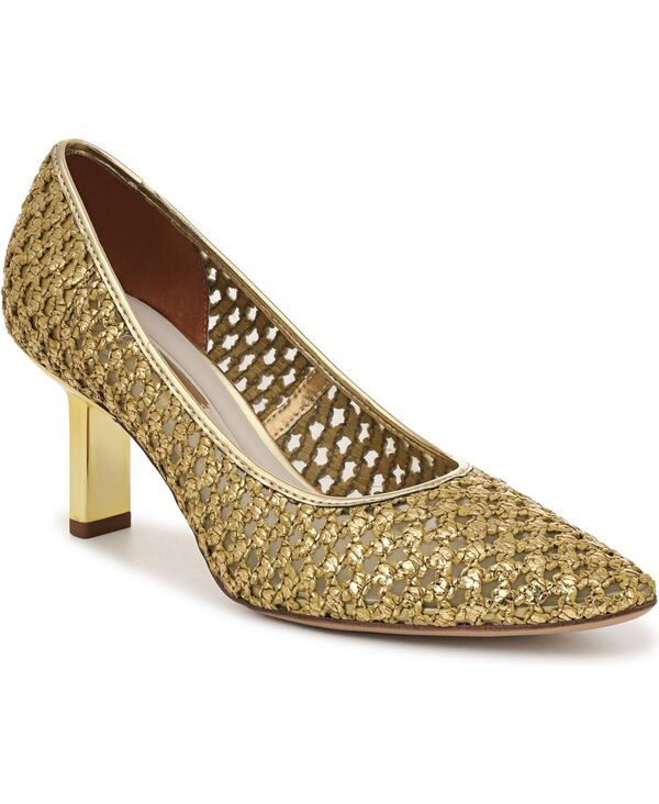 フランコサルト レディース シューズ パンプス Franco Sarto Womens Julissa Pointed Toe Pump Shoes Gold Woven Faux Raffia ゴー