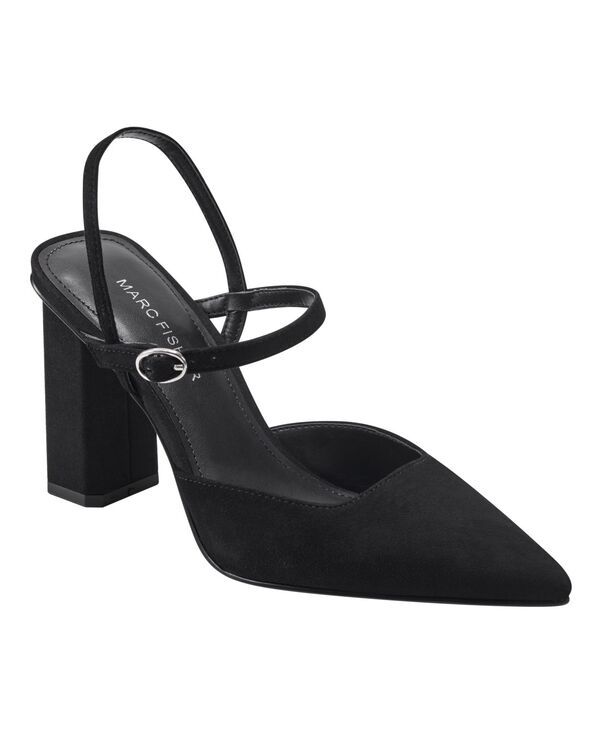 マークフィッシャー レディース シューズ パンプス ヒール Marc Fisher Womens Doster Block Heel Pointy Toe Dress Pumps Black Sued
