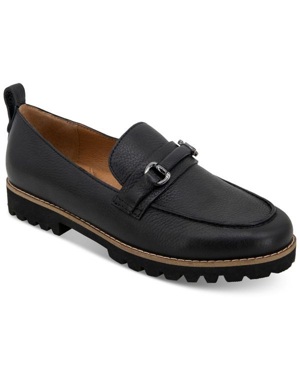 ジェントルソウルズ レディース シューズ スリッポン・ローファー ローファー Gentle Souls Womens Eugene Lug Bit Buckle Loafer Flats Black