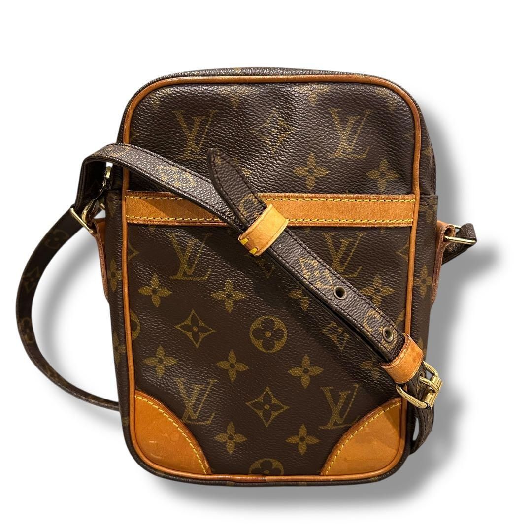 極美品 LOUIS VUITTON ヴィトン ダヌーブ モノグラム ショルダーバッグ 斜めかけ ブラウン