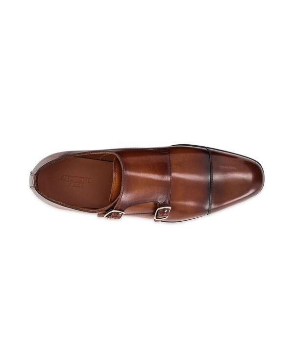 アンソニー ヴィア メンズ シューズ オックスフォード モンク Anthony Veer Mens Bexley Double Monk Slip On Oxford Tan タン｜ドレス・ビジネスシューズ