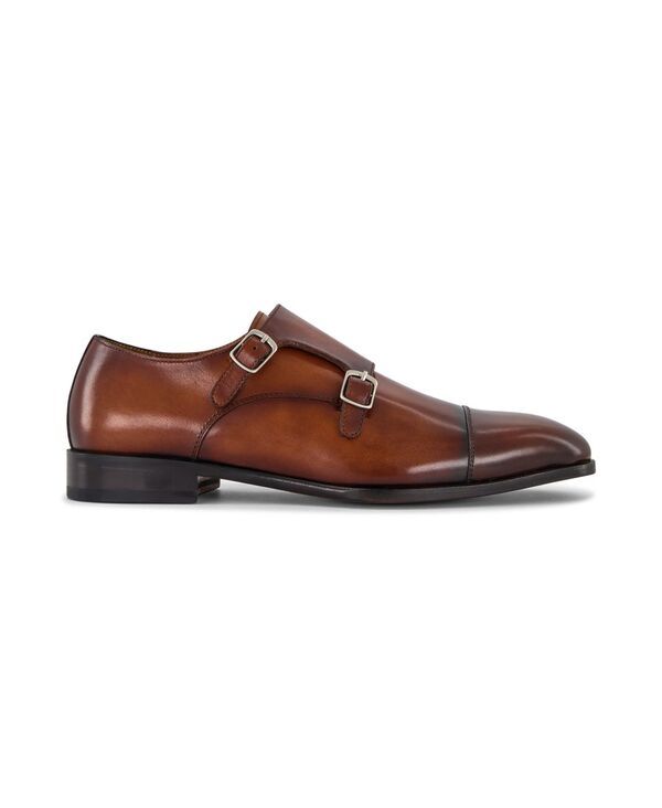 アンソニー ヴィア メンズ シューズ オックスフォード モンク Anthony Veer Mens Bexley Double Monk Slip On Oxford Tan タン｜ドレス・ビジネスシューズ