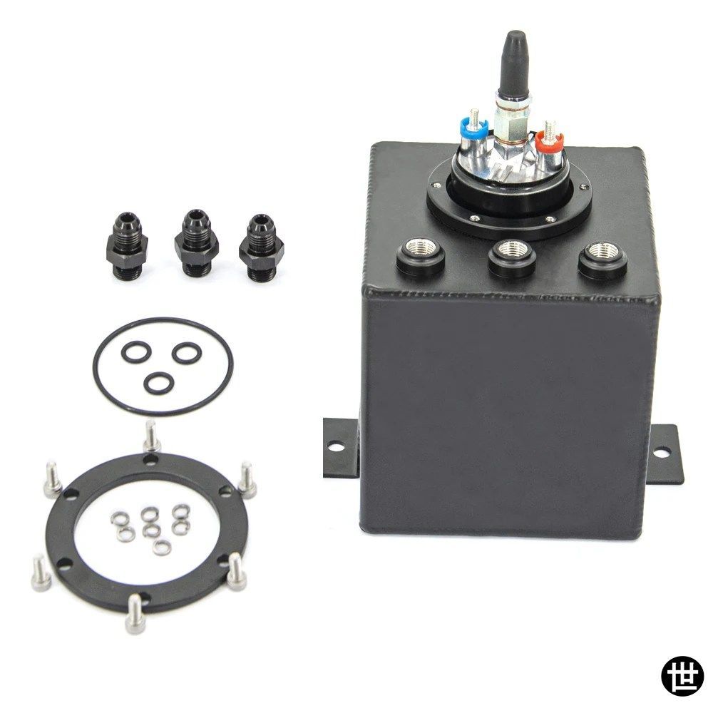 2L ブラックビレット燃料サージタンク / サージタンク + アウター044燃料ポンプ FST2L-044