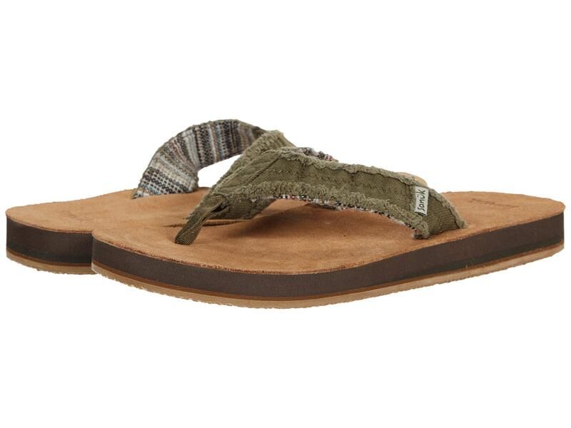 サヌーク メンズ シューズ サンダル Sanuk Fraid Not Softop Dark Olive オリーブ