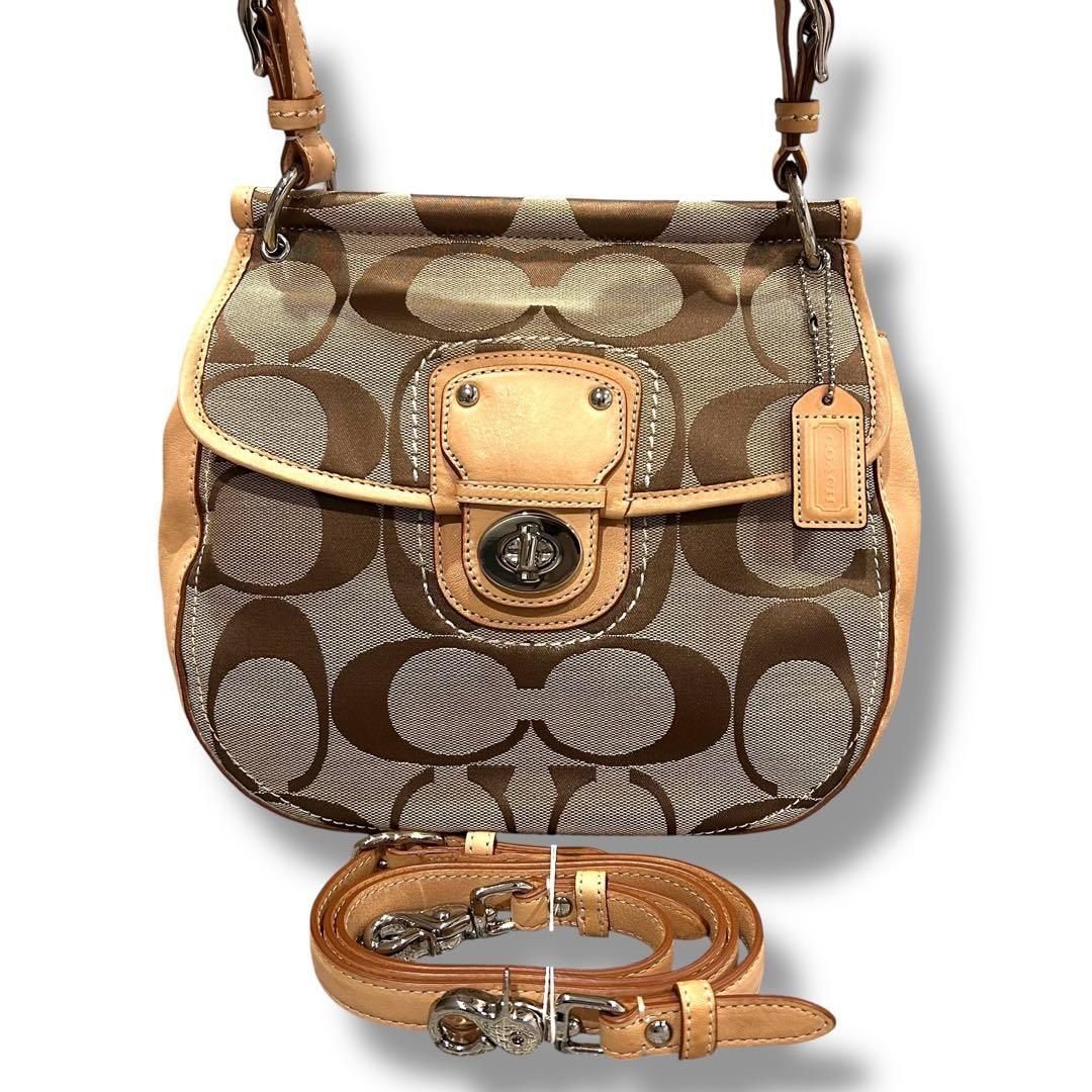 極美品 COACH コーチ 2way ハンドバッグ ショルダーバッグ シグネチャー柄 斜めかけ 13,860円