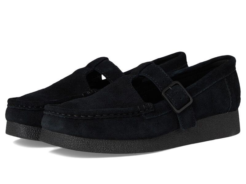 クラークス レディース シューズ スリッポン・ローファー Clarks Wallabee Evo Bar Black Suede ブラック
