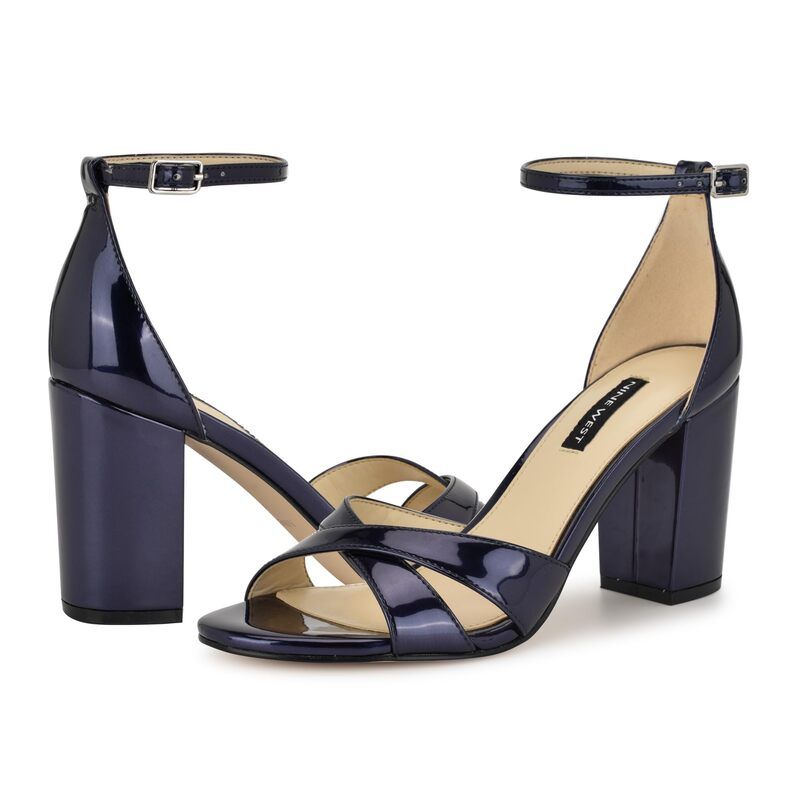 ナインウェスト レディース シューズ ヒール Nine West Saile Navy Mirror Metallic ネイビー