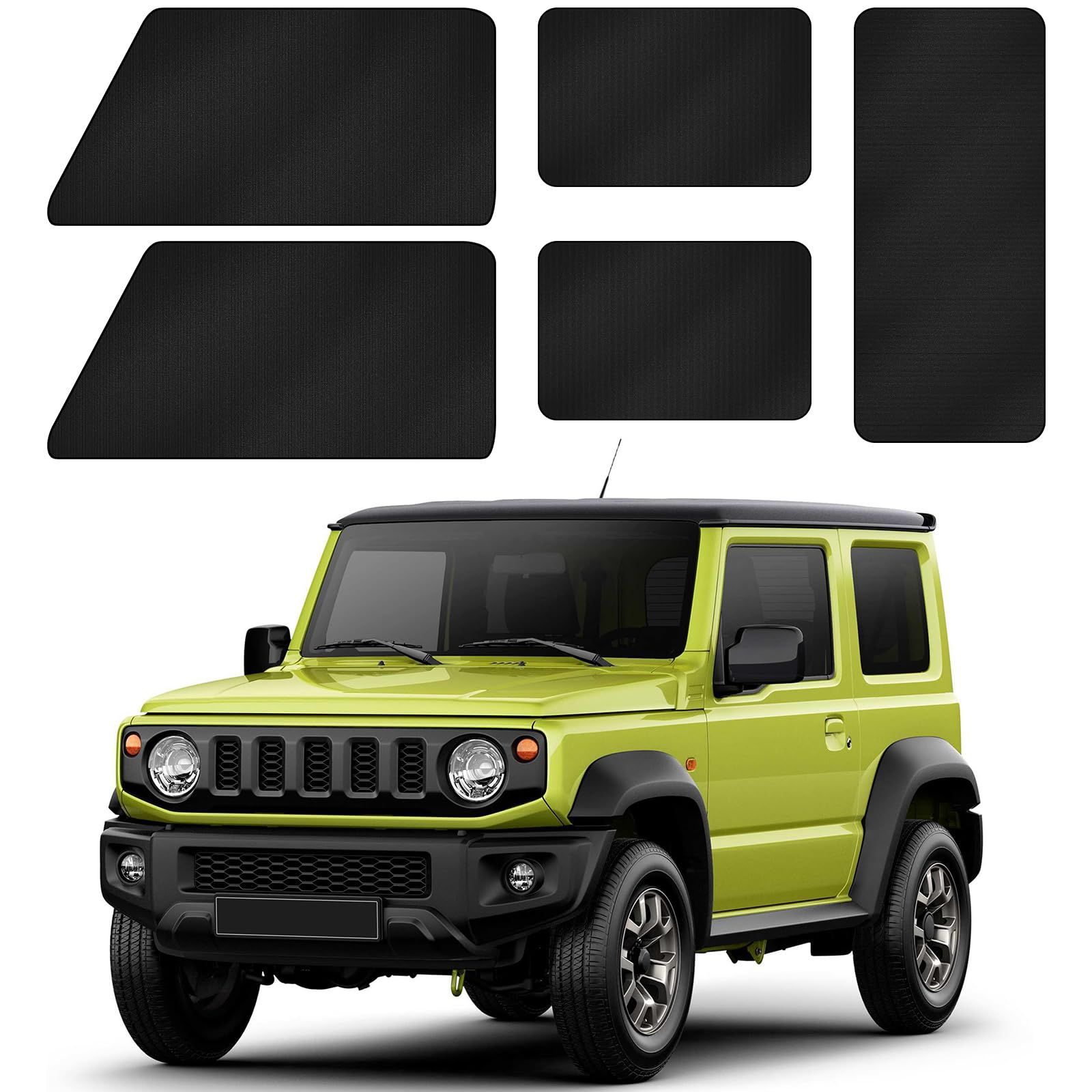 ZATOOTO 車 カーテン スズキ ジムニー&シエラJB64/JB74専用 マグネット 車中泊カーテン 遮光 フロント/リア/両サイド バックドア用 5枚セット ブラック CT106-BKas 057d1e3d