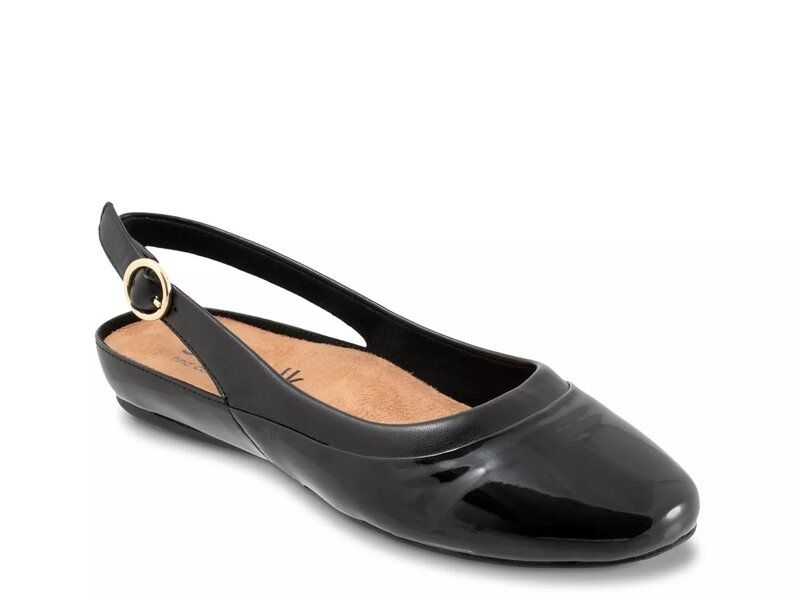 ソフトウォーク レディース シューズ パンプス Softwalk Sheffield Flat Black Patent Synthetic ブラック