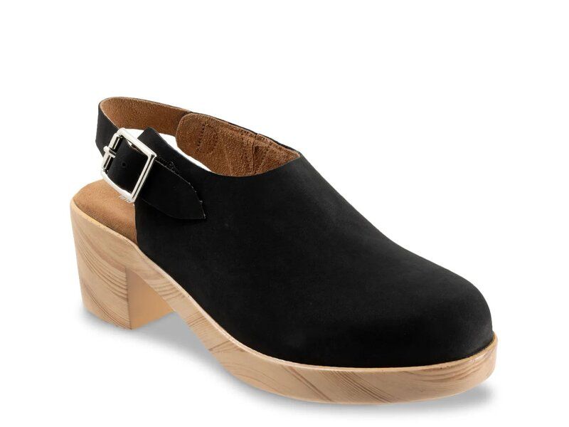 ソフトウォーク レディース シューズ サンダル Softwalk Fairbanks Clog Black Nubuck Leather ブラック