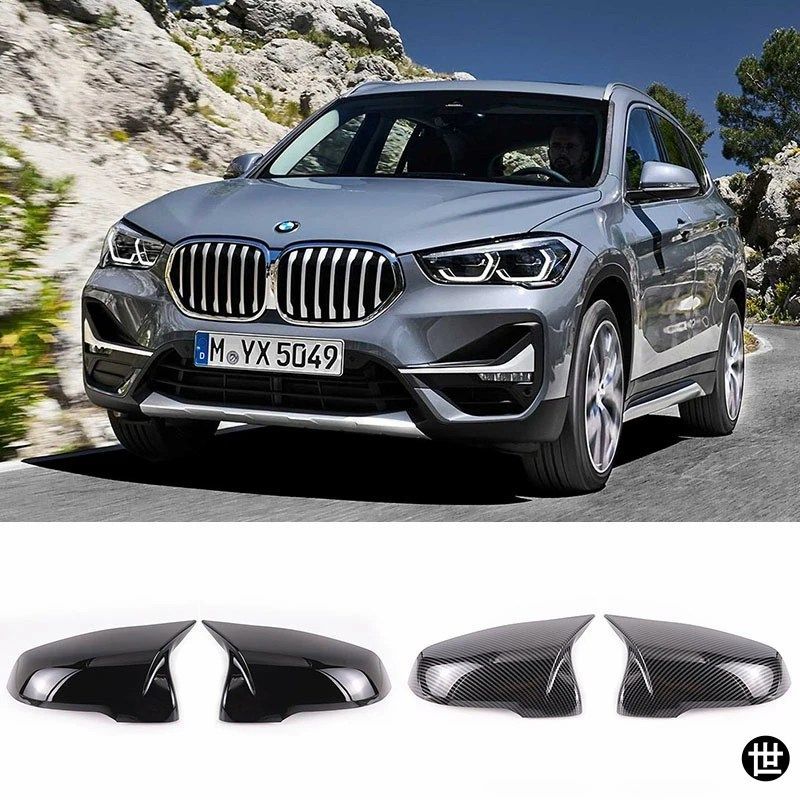BMW X1 F48 X2 F39 Z4 G29 2 GT F45 F46 1シリーズ F40 F52用 ブラック フェイスリフトカスタム カーボンパターン ミラーカバーキャップ 2