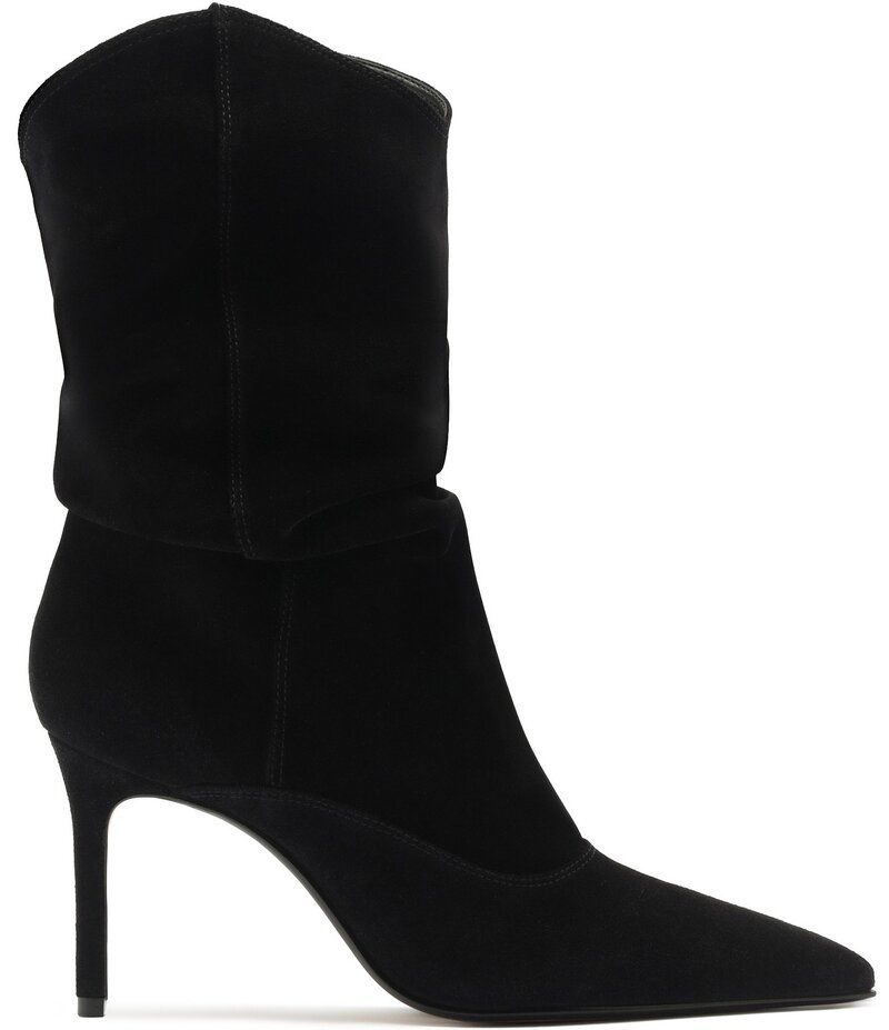 シュッツ レディース シューズ ブーツ・レインブーツ スエード ブーツ Schutz Maryana Slouch Suede Pointed Toe Booties Black ブラック