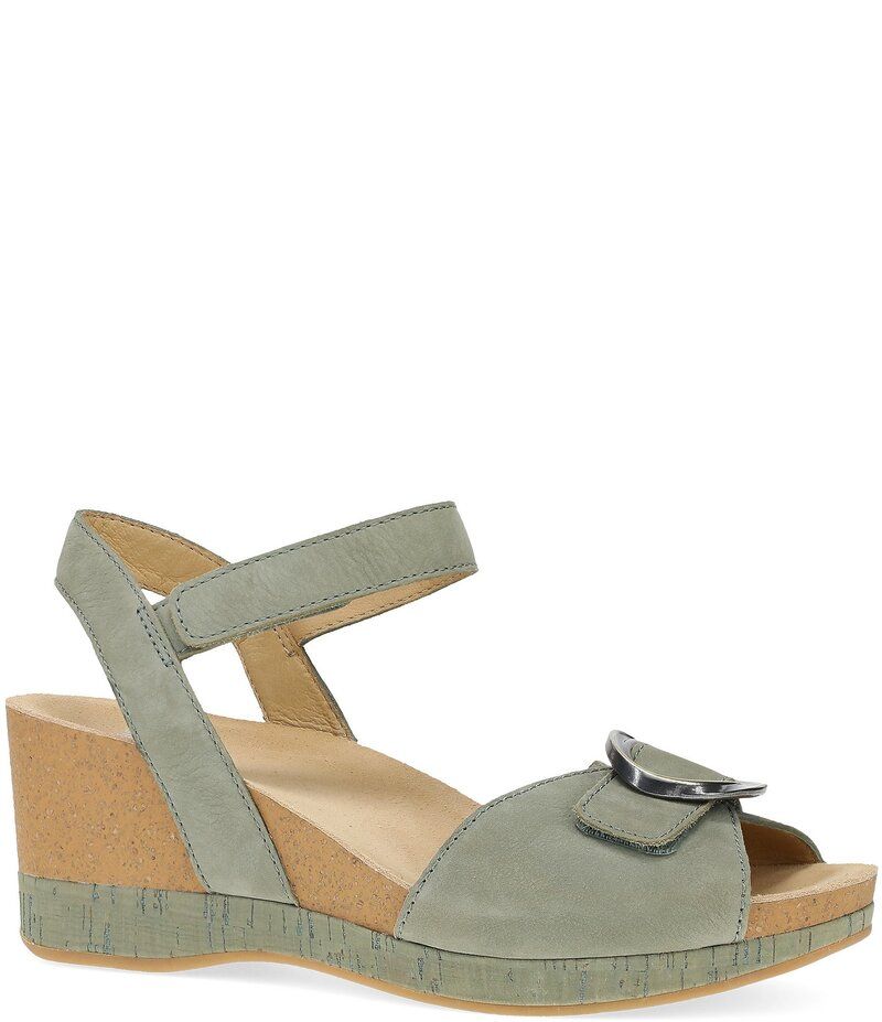 ダンスコ レディース シューズ サンダル スエード Dansko Stella Nubuck Suede Wedge Sandals Sage セージ