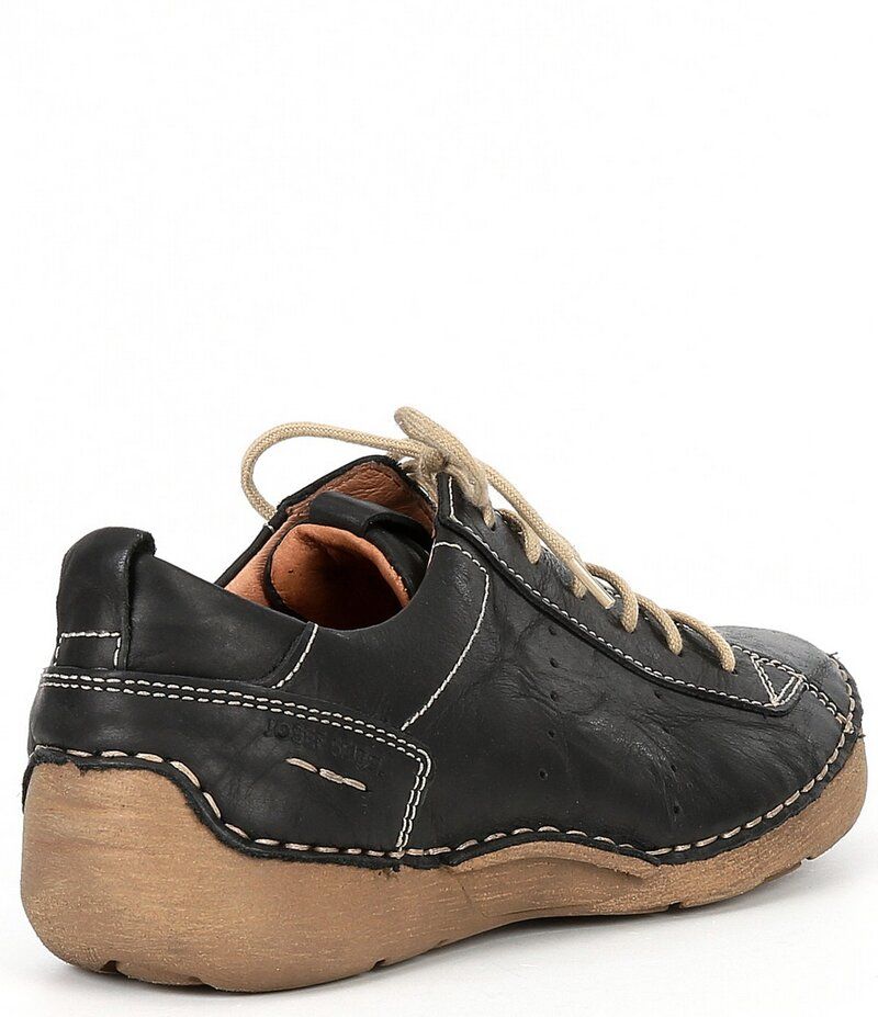 ジョセフセイベル レディース シューズ スニーカー オックスフォード レース レザー Josef Seibel Fergey 56 Leather LaceUp Oxford Sneakers Bla