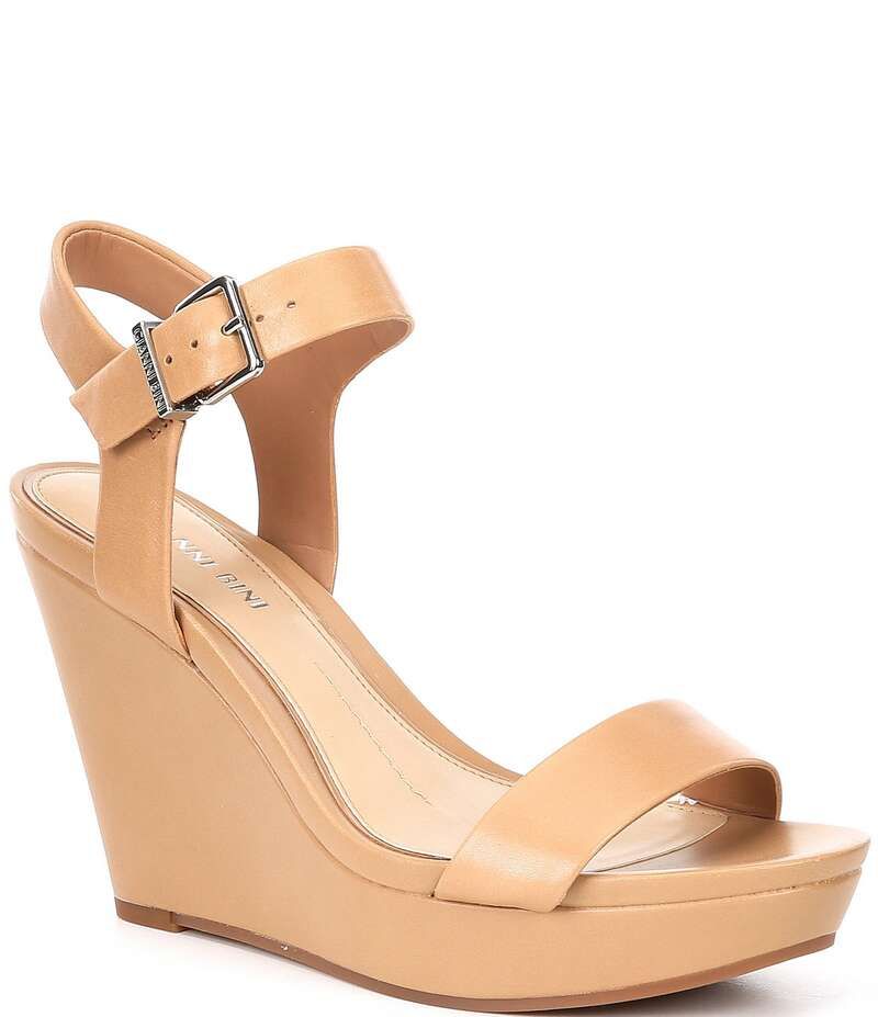 ジャンビニ レディース シューズ サンダル プラットフォーム レザー Gianni Bini Telmma Leather Family Matching Platform Wedge Sandals