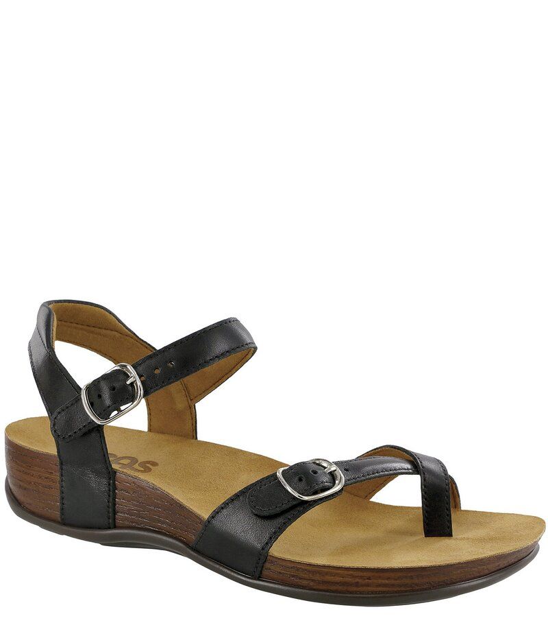 サス レディース シューズ サンダル レザー SAS Pampa Leather Sandals Black ブラック
