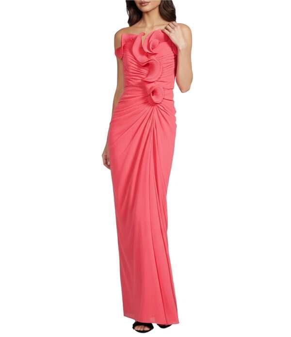 バッジェリーミシュカ レディース トップス ワンピース ドレープ フリル ストラップレス Belle by Badgley Mischkaddison Strapless Ruffle Bodice