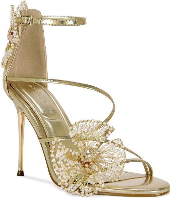 アザレア ワン レディース シューズ サンダル トール Azalea Wang Evanthe Metallic Beaded Ornament Dressandals Gold ゴールド