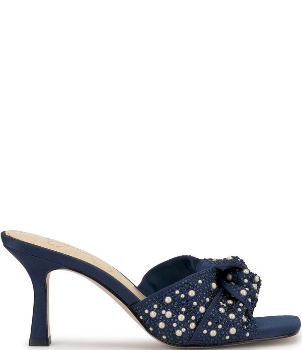 ジェシカシンプソン レディース シューズ サンダル Jessica Simpson Evirra Rhinestone Pearl Knottedresslide Sandals Navy Baby