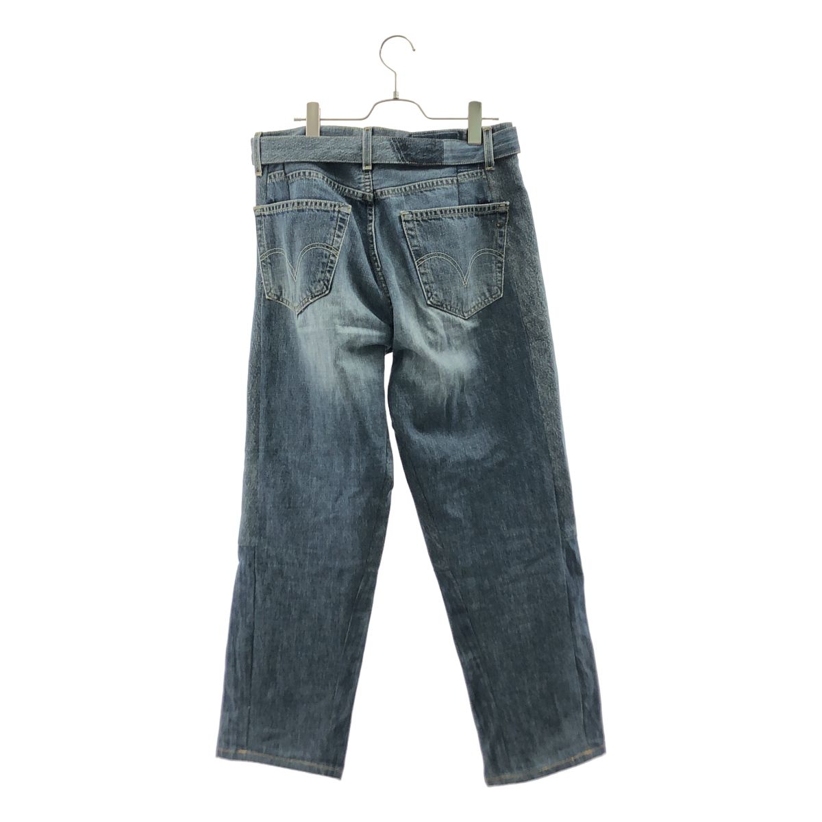 SEEALL / シーオール | RECONSTRUCTED BELTED BUGGY DENIM / 再構築 ベルテッド バギーデニムパンツ | 2 | インディゴ | メンズ SEEALL / シーオール | RECONSTRUCTED BELTED BUGGY DENIM / 再構築