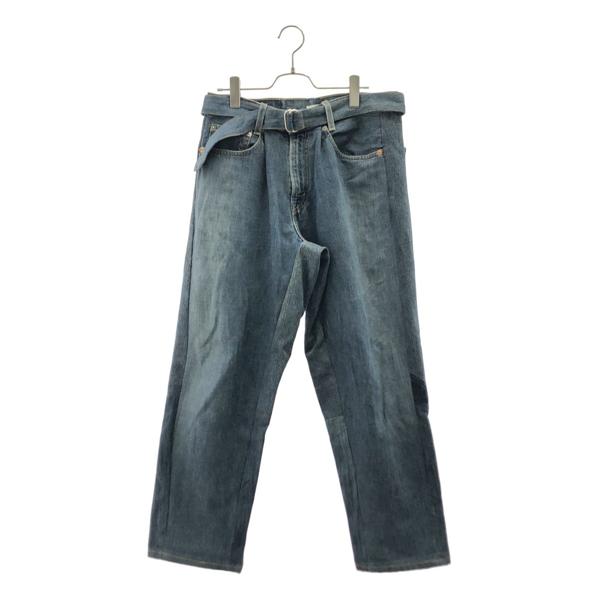 SEEALL / シーオール | RECONSTRUCTED BELTED BUGGY DENIM / 再構築 ベルテッド バギーデニムパンツ | 2 | インディゴ | メンズ SEEALL / シーオール | RECONSTRUCTED BELTED BUGGY DENIM / 再構築