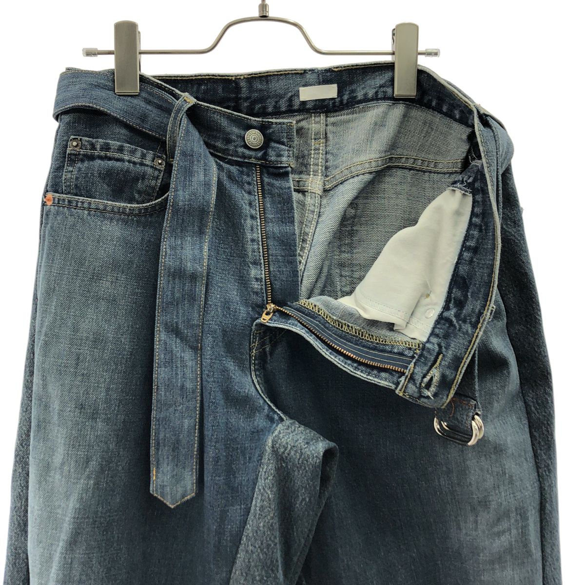 SEEALL / シーオール | RECONSTRUCTED BELTED BUGGY DENIM / 再構築 ベルテッド バギーデニムパンツ | 2 | インディゴ | メンズ SEEALL / シーオール | RECONSTRUCTED BELTED BUGGY DENIM / 再構築