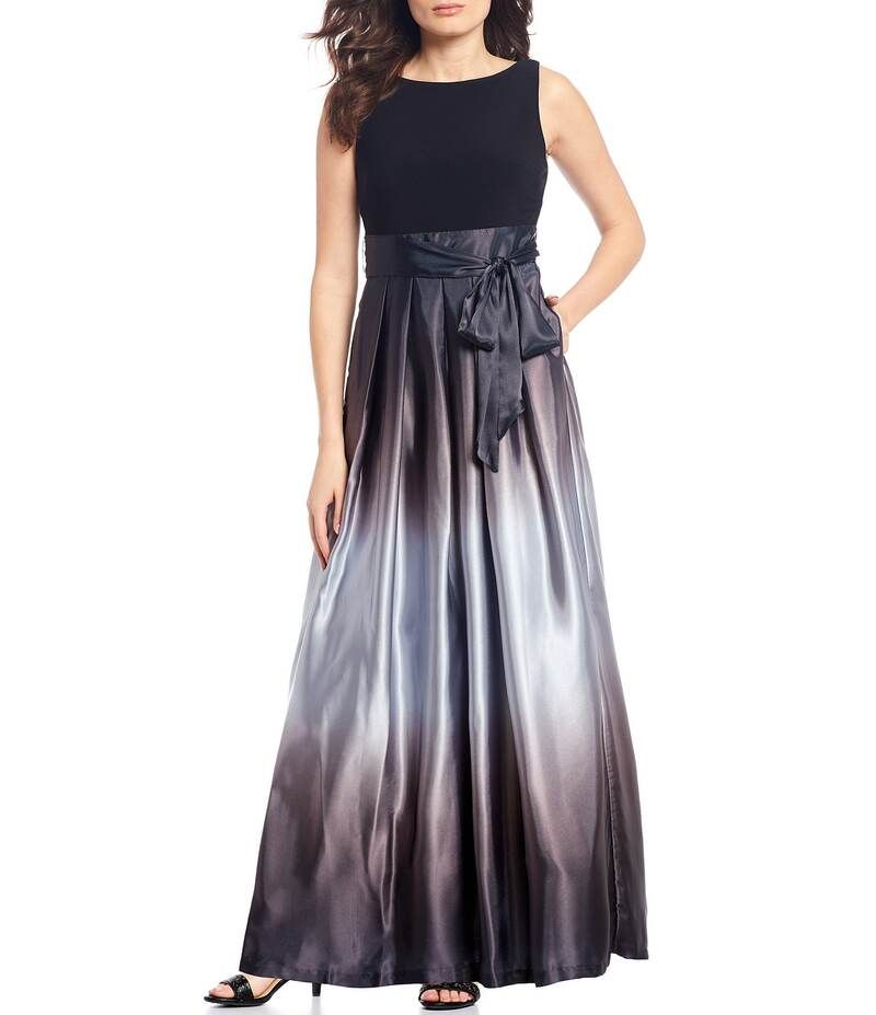 イグナイト レディース トップス ワンピース プチ サテン ノースリーブ Ignite Evenings Petite Size Boat Neck Ombre Satin Bow Sleeveles 31,070円
