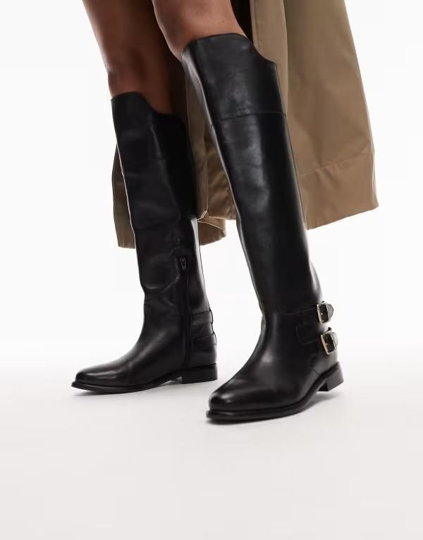 ブロンクス レディース シューズ ブーツ・レインブーツ Bronx felise buckle detail riding boot Black ブラック
