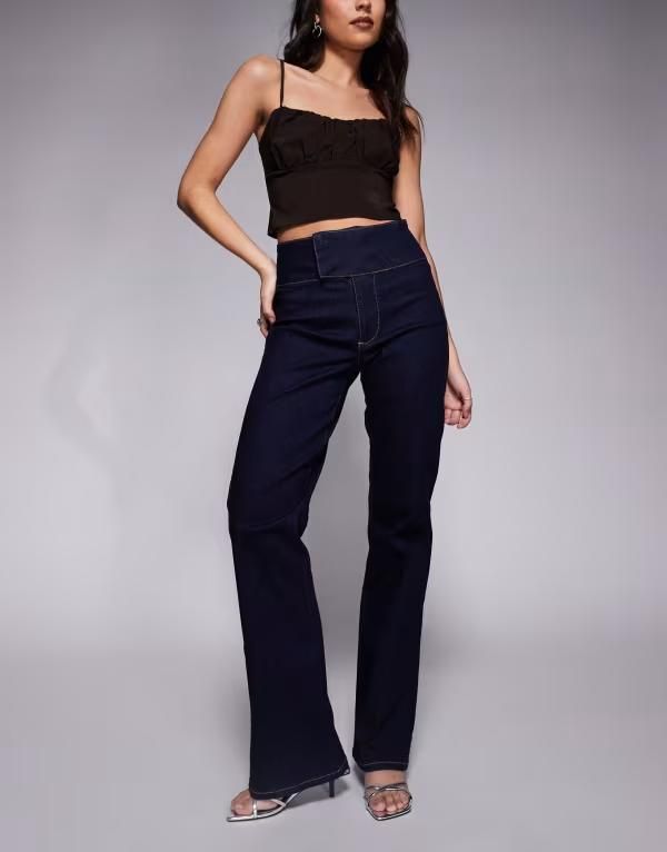 エイソス レディース ボトムス デニムパンツ ジーンズ ASOS DESIGN tab detail jeans in rinse