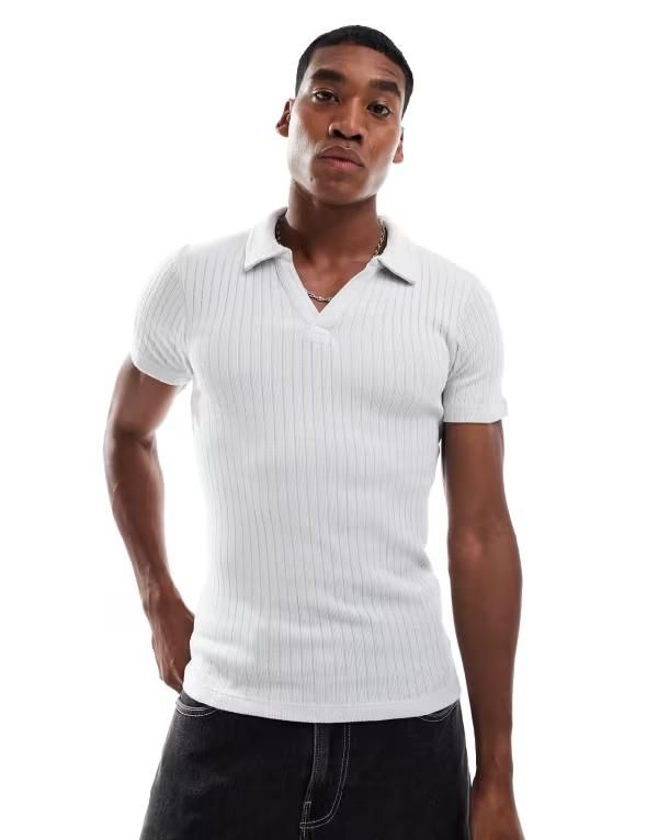 ジャック アンド ジョーンズ メンズ トップス ポロシャツ Jack Jones muscle fit polo shirt Light Gray グレー