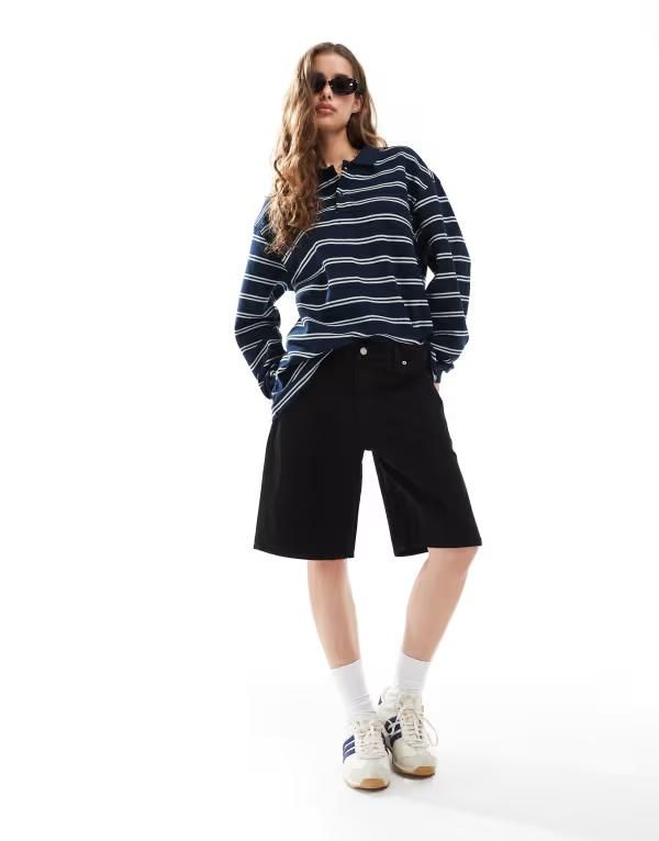 ドクターデニム レディース ボトムス ハーフパンツ・ショーツ リラックスフィット ショートパンツ Dr Denim Lea low waist relaxed fit jort shorts Blac