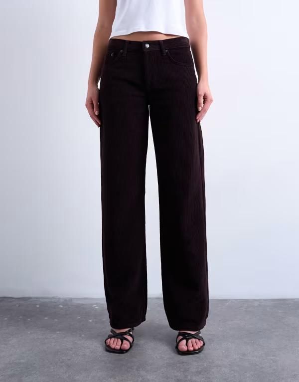 トップショップ レディース ボトムス デニムパンツ ストレート コーデュロイ ローライズ ジーンズ Topshop Ember low rise corduroy straight leg jeans