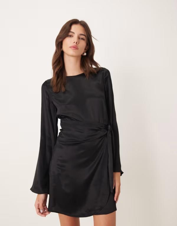 ノーバディーズ チャイルド レディース トップス ワンピース ミニワンピース ミニ Nobodys Child Blair tie waist detail mini dress Black ブラック