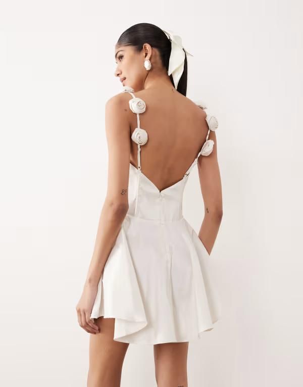 フォーラブアンドレモン レディース トップス ワンピース ミニ For Love Lemons Orsa Bridal mini dress White ホワイト