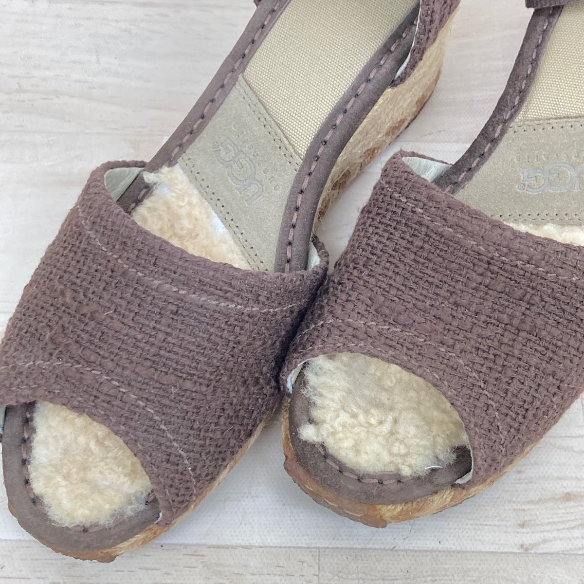 UGG/アグ サンダル 25cm US8 チョコレート UBW07014 ウェッジソール 