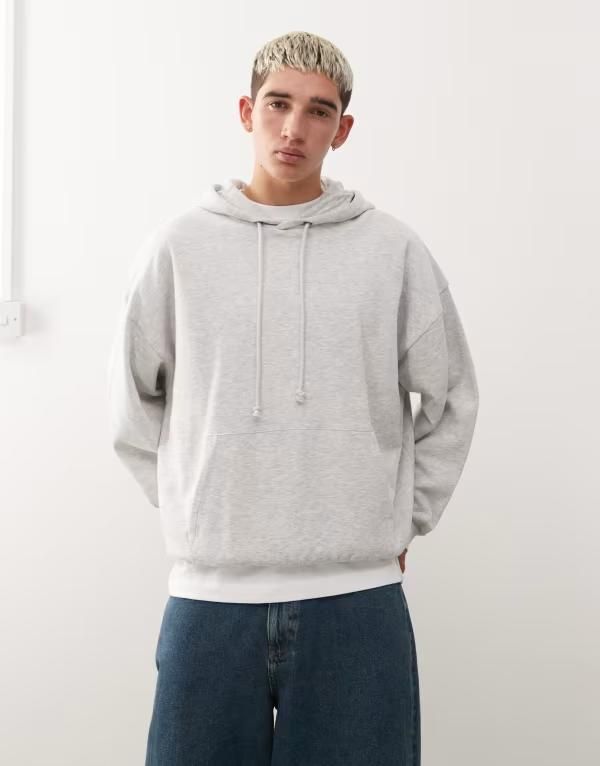 コルージョン メンズ アウター パーカー・スウェット パーカー COLLUSION boxy hoodie in heather Gray グレー