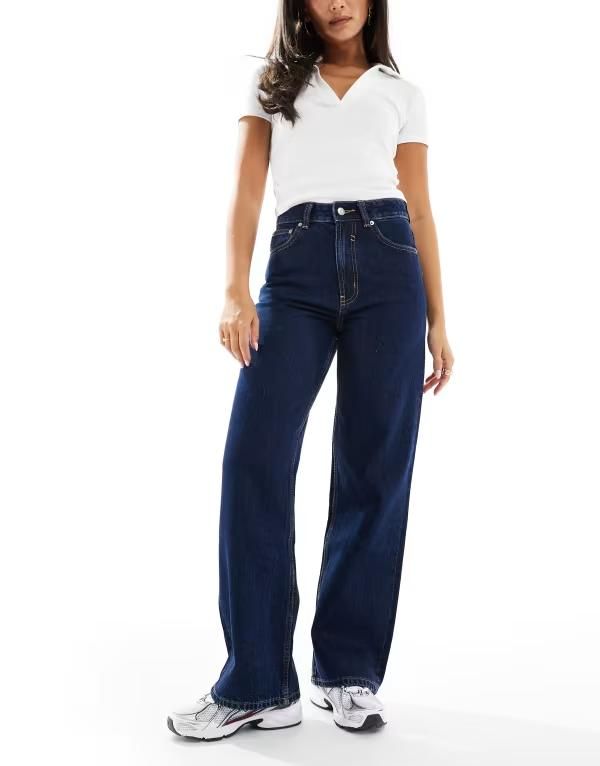 エイソス レディース ボトムス デニムパンツ ワイドレッグ ジーンズ ASOS DESIGN wide leg dad jeans in rinse Rinse