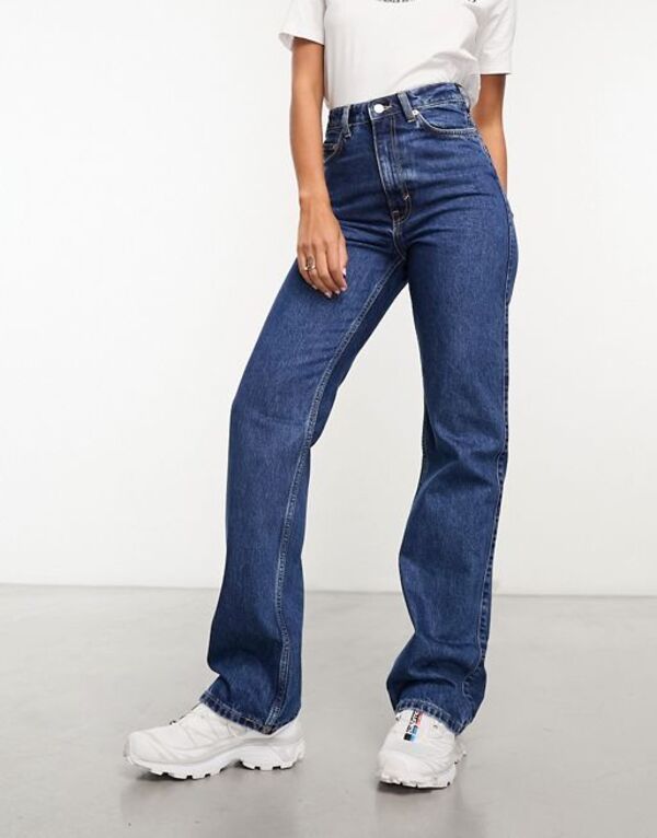 ウィークデイ レディース ボトムス デニムパンツ レギュラーフィット ストレート ジーンズ Weekday Rowe extra high rise regular fit straight leg