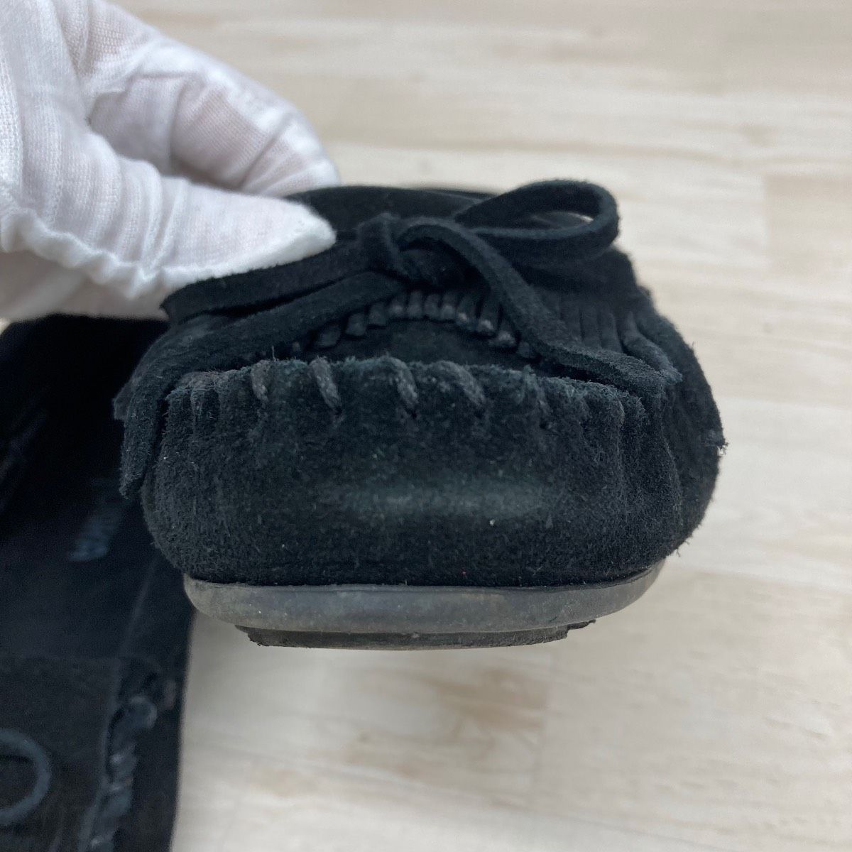 MINNETONKA ミネトンカ モカシン シューズ 400 ブラック 黒 US6 (23cm