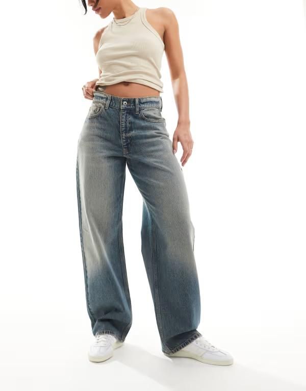 コルージョン レディース ボトムス デニムパンツ ジーンズ COLLUSION X001 antifit jeans in stonewash