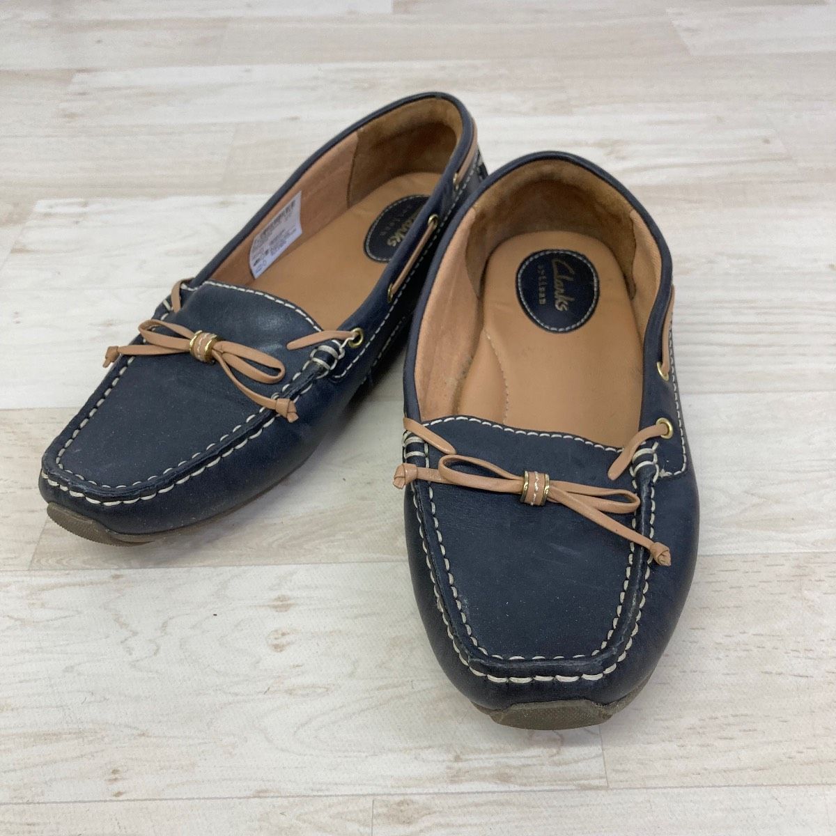 Clarks/クラークス artisan モカシン/デッキシューズ ネイビー US7/UK4