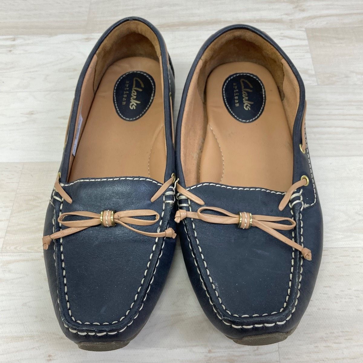 Clarks/クラークス artisan モカシン/デッキシューズ ネイビー US7/UK4