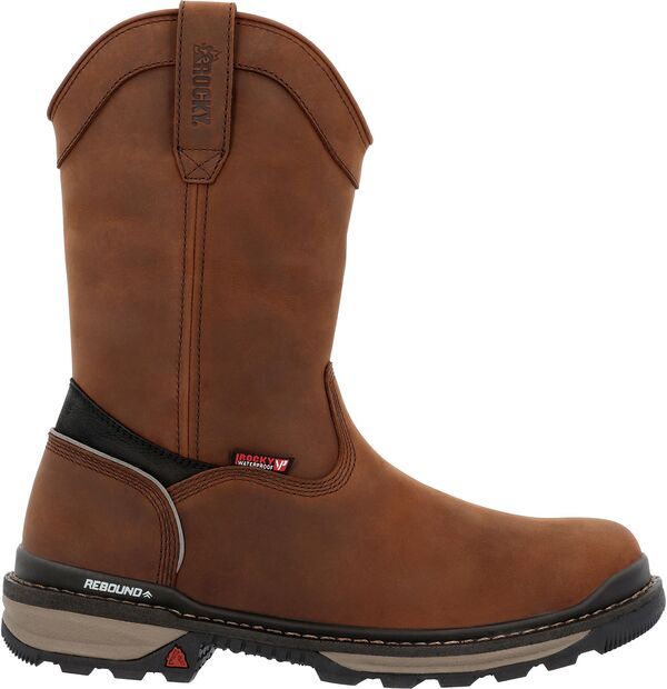 ロッキー メンズ シューズ ブーツ・レインブーツ Rocky Mens 10 Rams Horn PullOn Waterproof Composite Toe Work Boots Crazy Ho