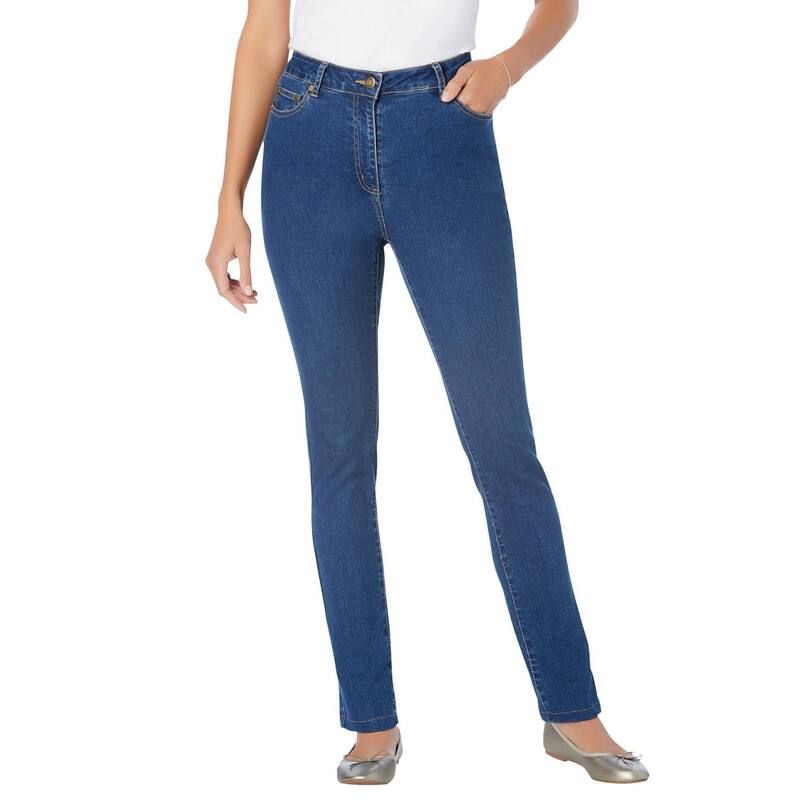 ウーマン ウィズイン レディース ボトムス デニムパンツ プラスサイズ ジーンズ Woman Within Plusize StretchDenim SlimLeg FivePocket Jeans