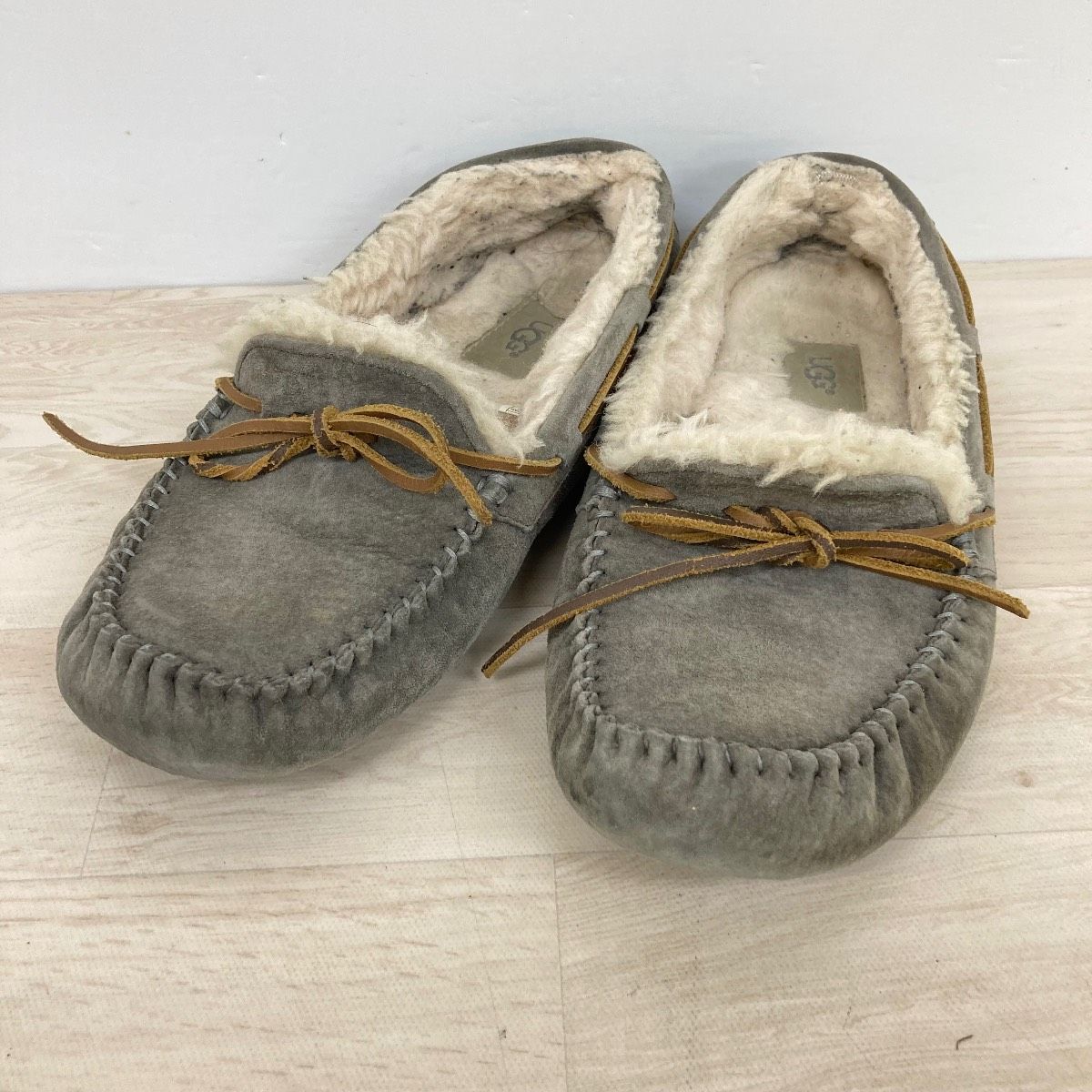 UGG/アグ モカシン スリッポン 25cm グレー S/N 5612 ボア ムートン